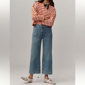 NWT Maeve Colette Denim Cropped Wide-Leg Jeans